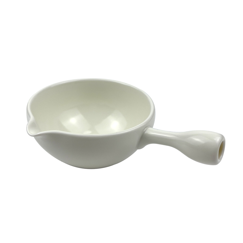 Traditional White Ceremic Handle Matcha Bowl