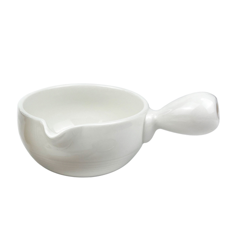 White Ceremic Matcha Tea Bowl with Spout