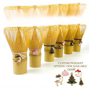Custom Bamboo Matcha Brush with Gemstone Charms & Ornaments (1)