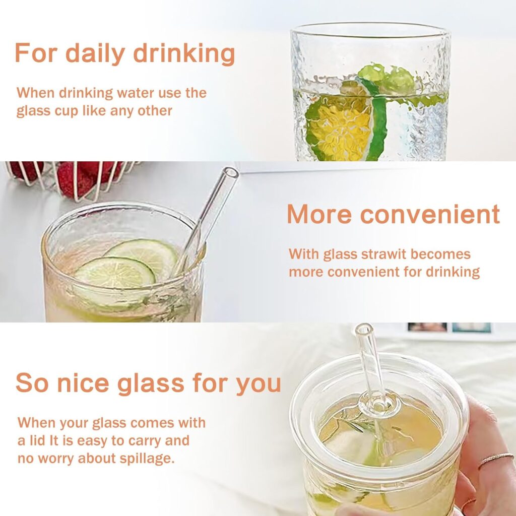 OEM Glass Tumbler With Straw And Lid