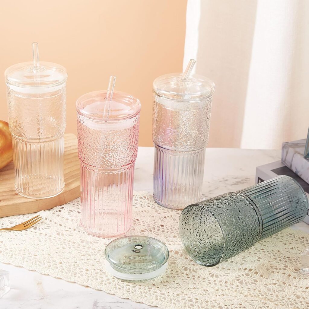 Glass Tumbler With Straw And Lid 5