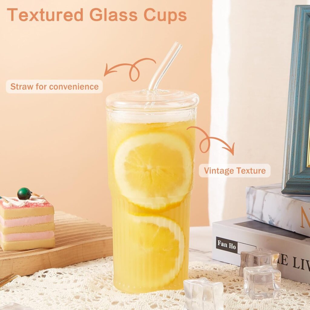 OEM Glass Tumbler With Straw And Lid