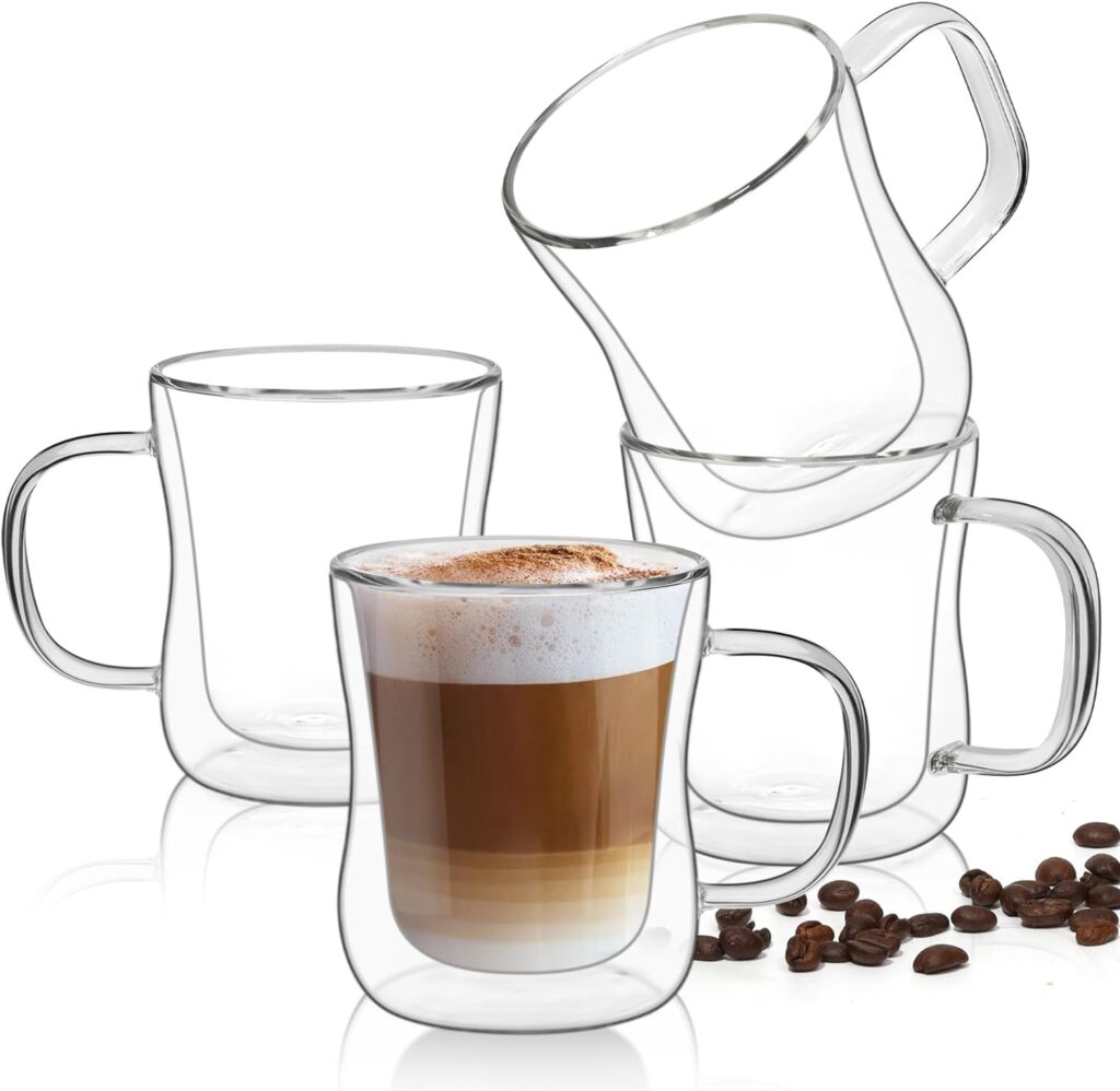 OEM Creative Double Walled Glass Coffee Mugs