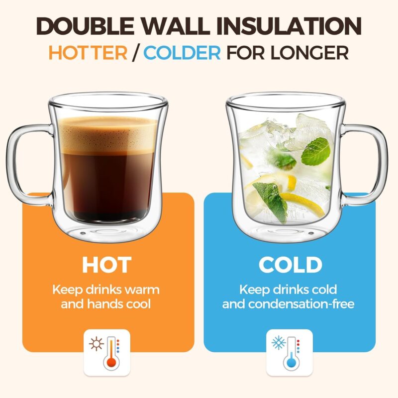 OEM Creative Double Walled Glass Coffee Mugs