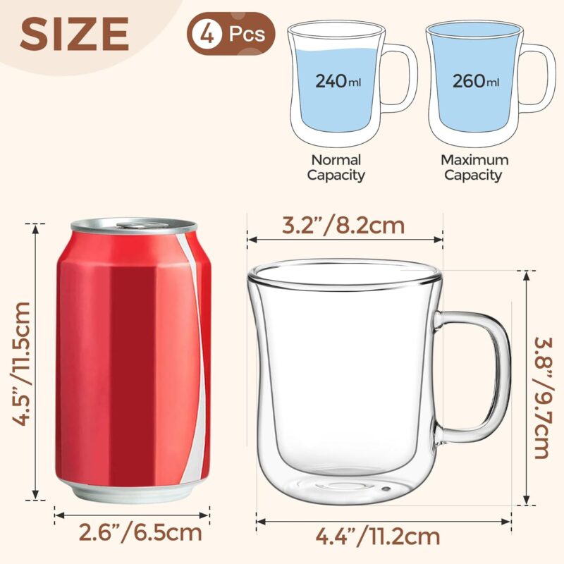 OEM Creative Double Walled Glass Coffee Mugs