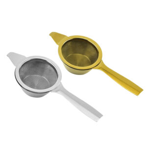 Gold Matcha Sifter with Flat Handle - Stainless Steel Tea Sieve (1)