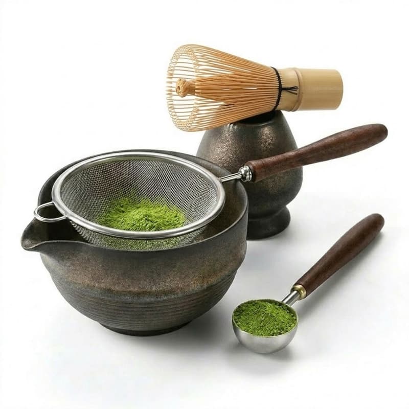 Walnut Wood Handle Matcha Strainer - Fine Mesh Tea Filter - Image 4