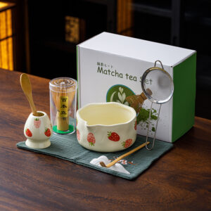 Cute Ceramic Matcha Set Wholesale - Hand Painted Wavy Kit
