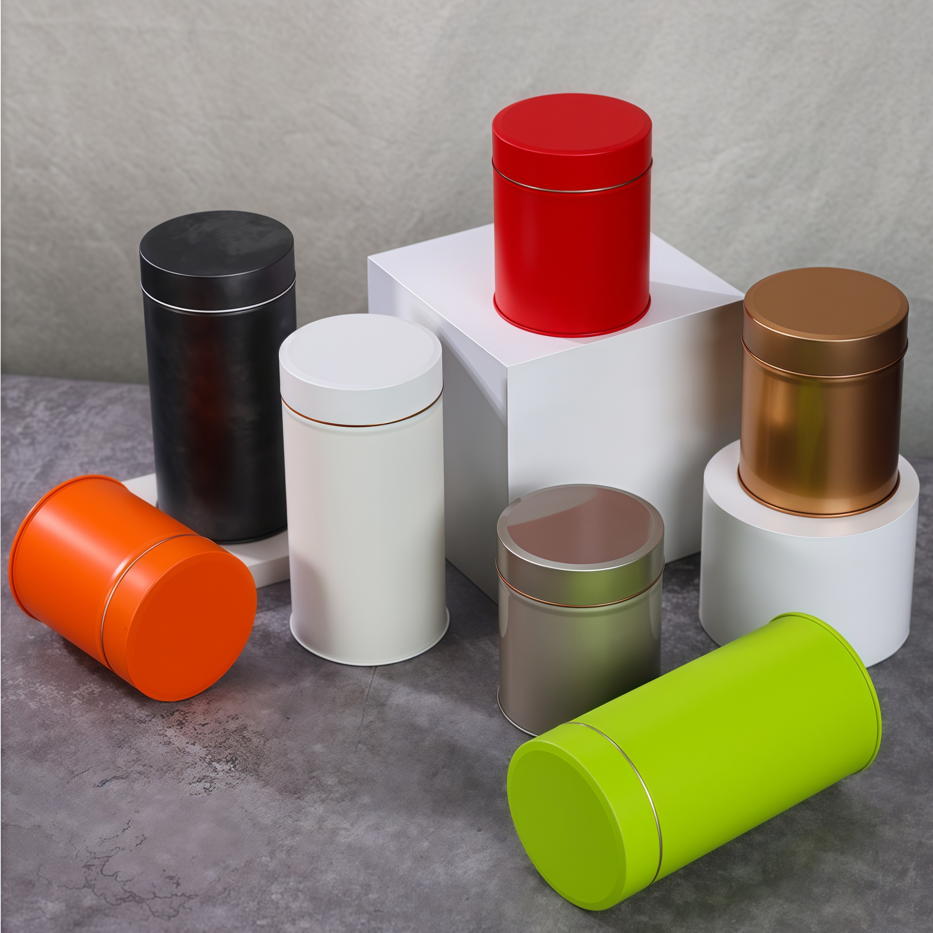 Double Lid Matcha Tin Wholesale - 50g Airtight Metal Can (2)