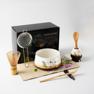 Wholesale Chado Matcha Set with 610ml Landscape Ceramic Bowl (1)